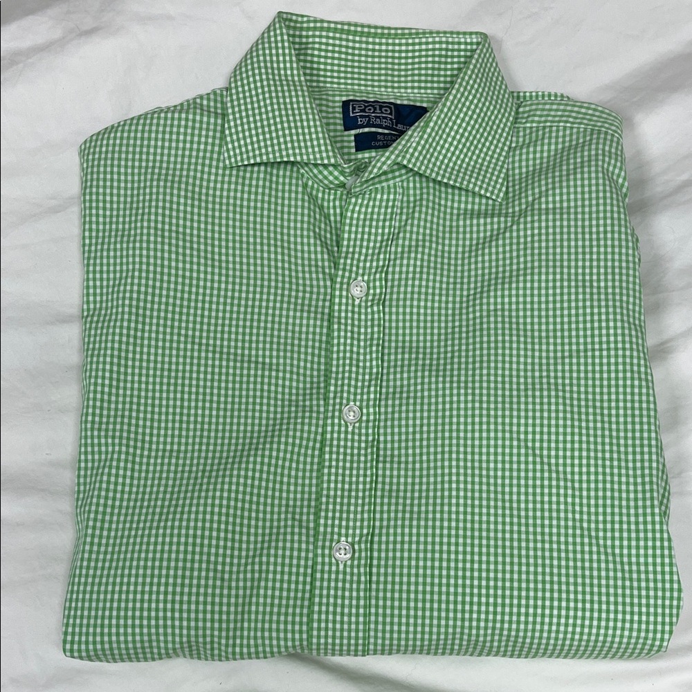 Polo by Ralph Lauren Men's Green Gingham Shirt